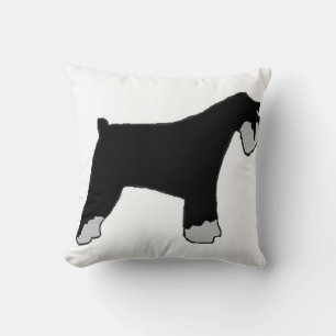 Miniature_Schnauzer black an silver silo Cushion
