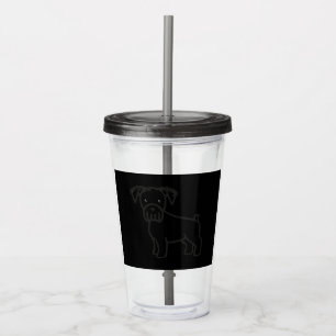 Miniature Schnauzer Black Cartoon Acrylic Tumbler