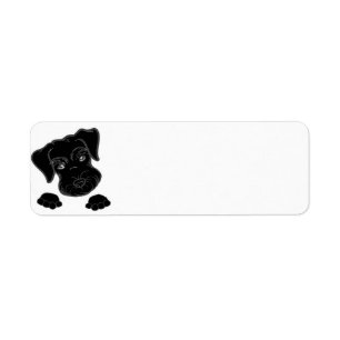 miniature schnauzer black peeking return address label