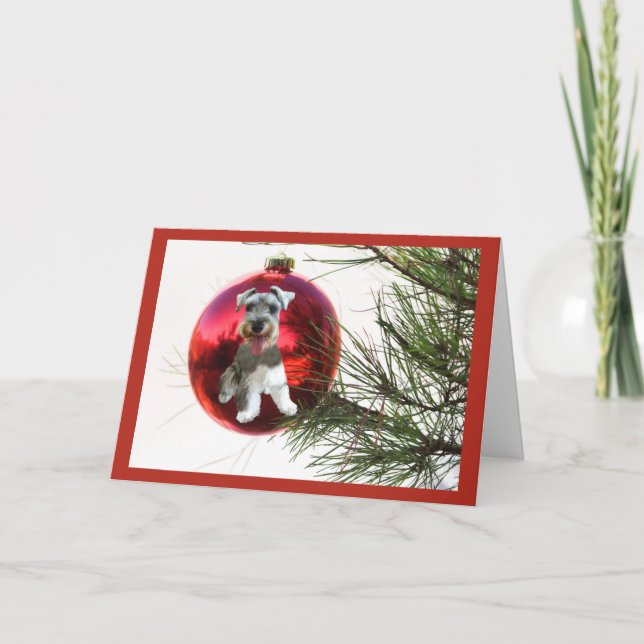 Miniature Schnauzer Christmas Card Ball Hanging (Front)