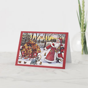 Miniature Schnauzer Christmas Card Santa Bears