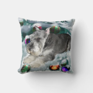 Miniature Schnauzer Christmas Cushion