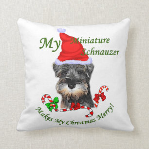 miniature Schnauzer Christmas Cushion