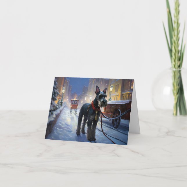 Miniature Schnauzer Christmas Festive Season Card (Front)