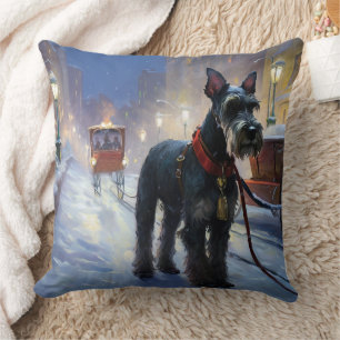 Miniature Schnauzer Christmas Festive Season Cushion