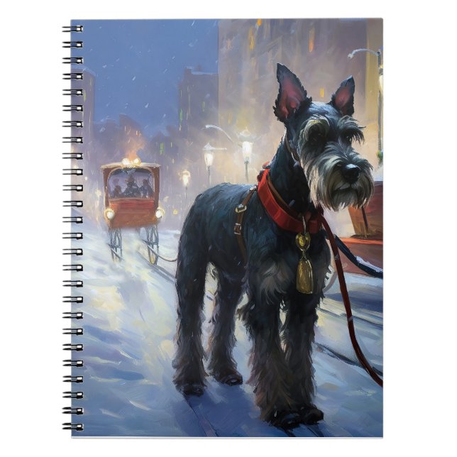 Miniature Schnauzer Christmas Festive Season Notebook (Front)