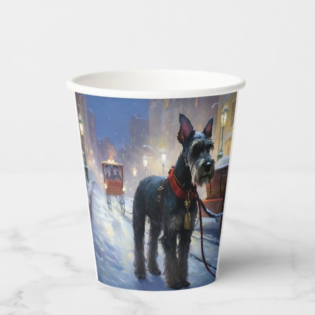 Miniature Schnauzer Christmas Festive Season Paper Cups (Front)