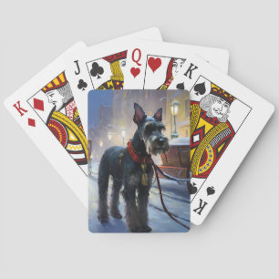 Miniature Schnauzer Christmas Festive Season Playing Cards