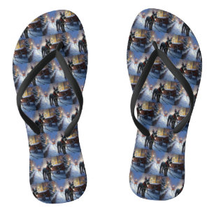 Miniature Schnauzer Christmas Festive Season Thongs