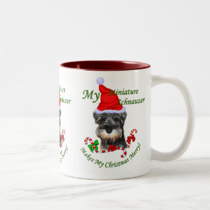 Miniature Schnauzer Christmas Gifts Two-Tone Coffee Mug