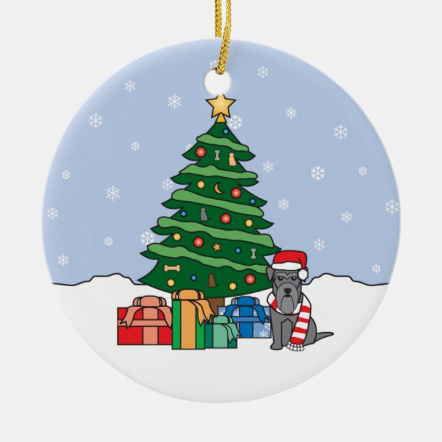 Miniature Schnauzer Christmas Ornament (Front)