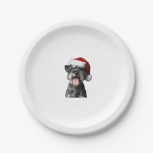 Miniature Schnauzer Christmas Paper Plate