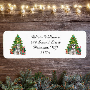 Miniature Schnauzer Christmas Return Address Label