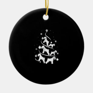 miniature schnauzer christmas tree dog lover ceramic ornament