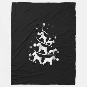 miniature schnauzer christmas tree dog lover fleece blanket
