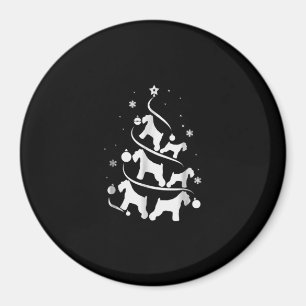 miniature schnauzer  christmas tree dog lover magnet