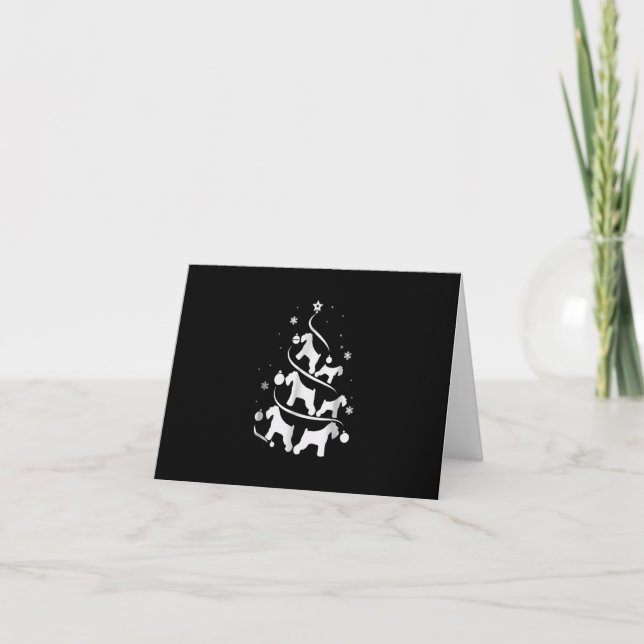 miniature schnauzer  christmas tree dog lover note card (Front)