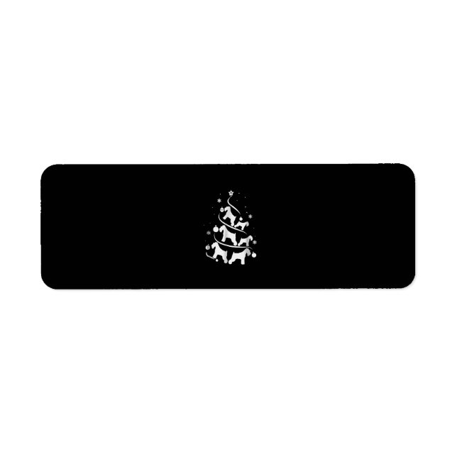 miniature schnauzer  christmas tree dog lover return address label (Front)