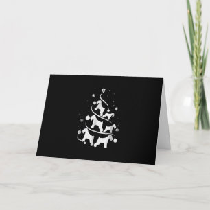 miniature schnauzer christmas tree dog lover thank you card