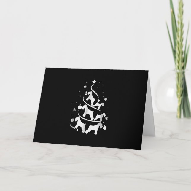 miniature schnauzer  christmas tree dog lover thank you card (Front)