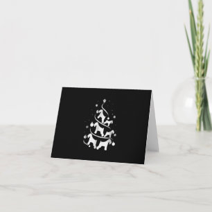 miniature schnauzer  christmas tree dog lover thank you card