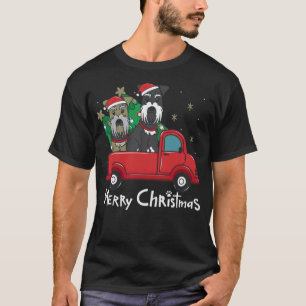 Miniature Schnauzer Christmas Truck Tree Mum Dad c T-Shirt