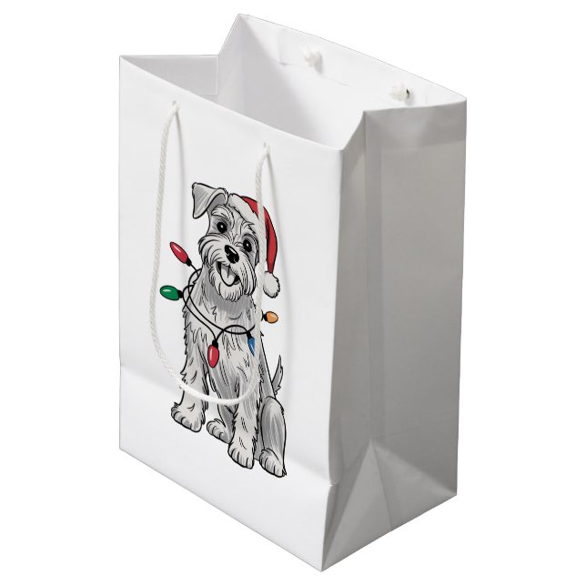 Miniature Schnauzer Christmas Xmas Dog Lover Gift  Medium Gift Bag (Front Angled)