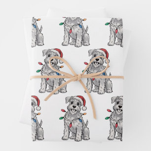 Miniature Schnauzer Christmas Xmas Dog Lover Gift  Wrapping Paper Sheet