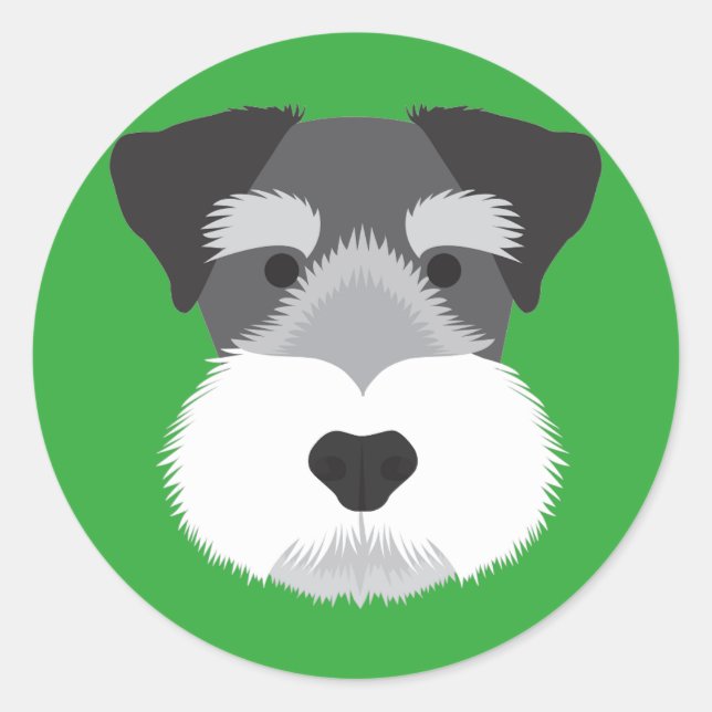 Miniature Schnauzer Classic Round Sticker (Front)