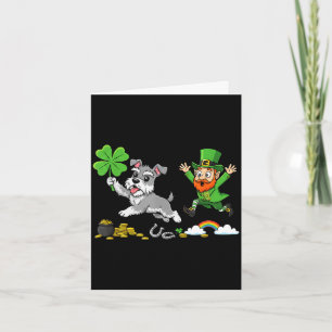 Miniature schnauzer clover st patricks day womens card