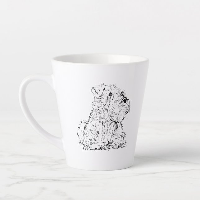 Miniature Schnauzer Coffee Mug, Dog Lover Latte Mug (Left)