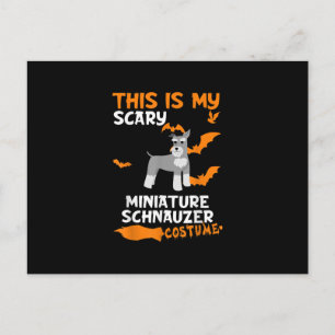 Miniature Schnauzer Costume Halloween Lazy Scary Postcard