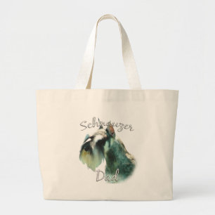 Miniature Schnauzer Dad 2 Large Tote Bag