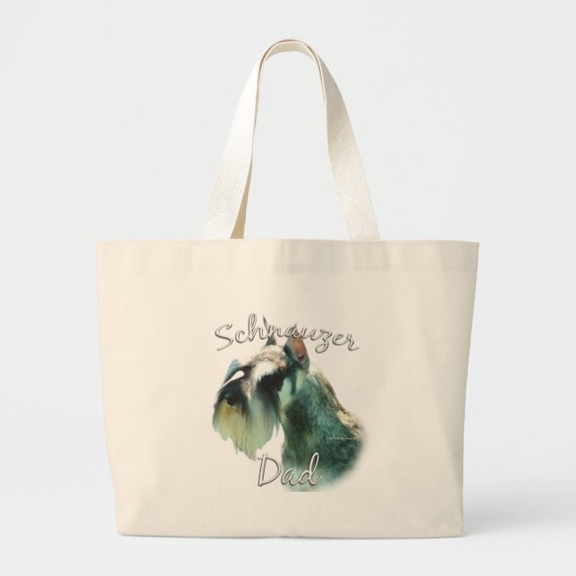 Miniature Schnauzer Dad 2 Large Tote Bag (Front)