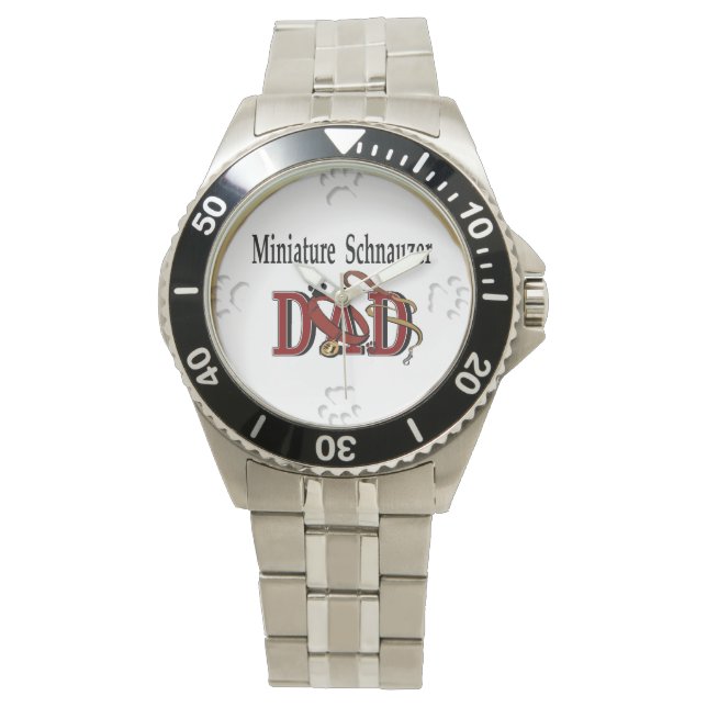 Miniature Schnauzer Dad Gifts Watch (Front)