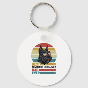 Miniature Schnauzer Dad Vintage Patriotic Shirt De Key Ring