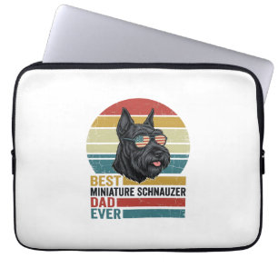 Miniature Schnauzer Dad Vintage Patriotic Shirt De Laptop Sleeve