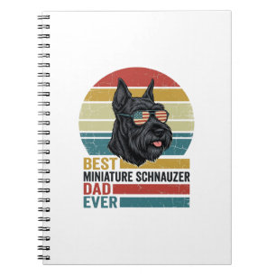 Miniature Schnauzer Dad Vintage Patriotic Shirt De Notebook