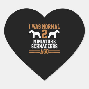 Miniature Schnauzer Dog 2 Two Dog Trainer School Heart Sticker