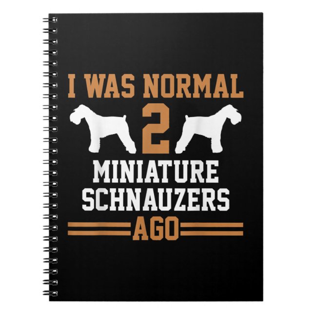 Miniature Schnauzer Dog 2 Two Dog Trainer School Notebook (Front)