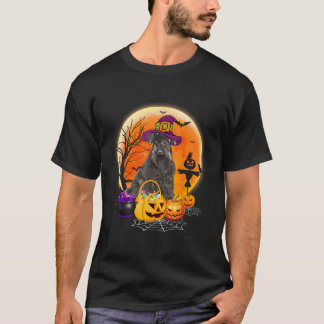 Miniature Schnauzer Dog And Moon Halloween Costume T-Shirt