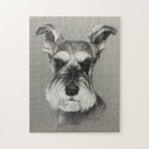 Miniature Schnauzer Dog Art Puzzle. Jigsaw Puzzle