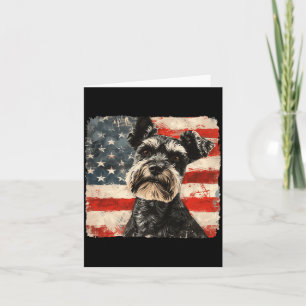 Miniature Schnauzer Dog Art Usa Patriot Card