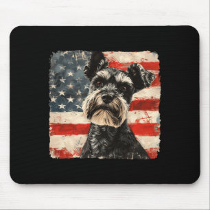 Miniature Schnauzer Dog Art Usa Patriot Mouse Pad
