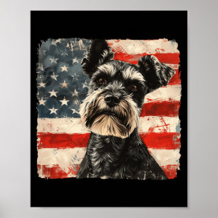 Miniature Schnauzer Dog Art Usa Patriot Poster