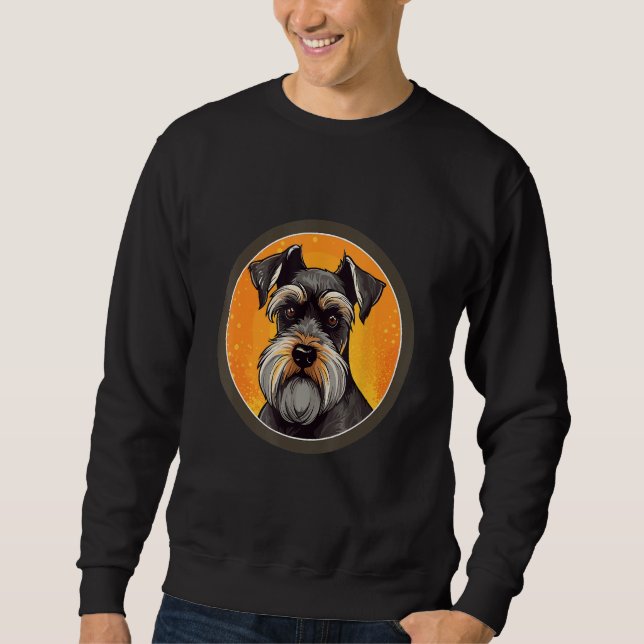 Miniature Schnauzer Dog Breed with  Design Sweatshirt (Front)