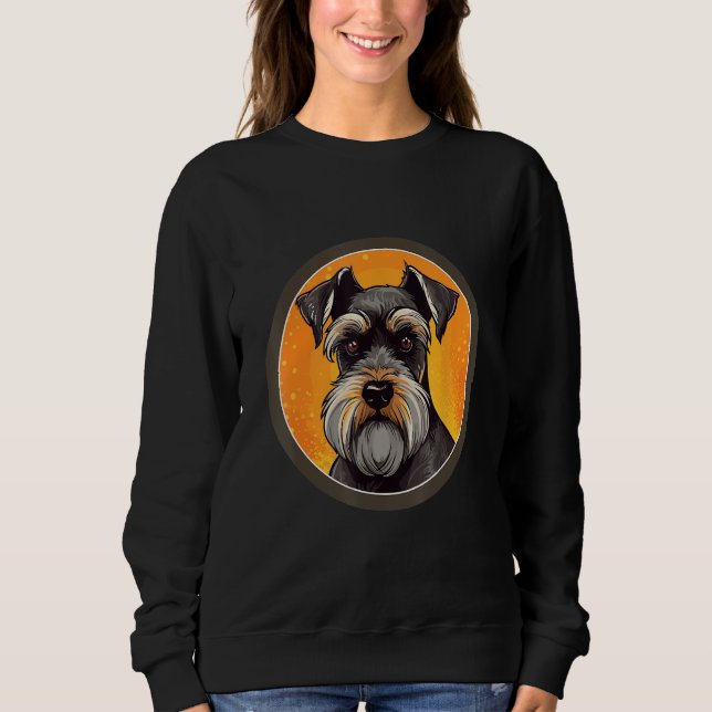 Miniature Schnauzer Dog Breed with  Design Sweatshirt (Front)
