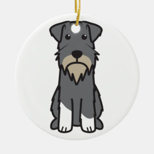 Miniature Schnauzer Dog Cartoon Ceramic Tree Decoration