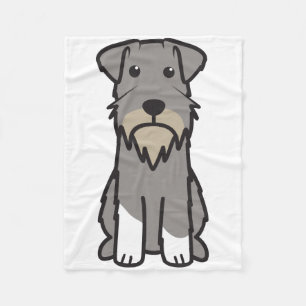 Miniature Schnauzer Dog Cartoon Fleece Blanket