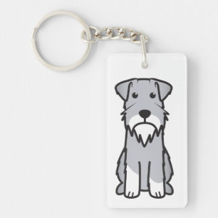 Miniature Schnauzer Dog Cartoon Key Ring